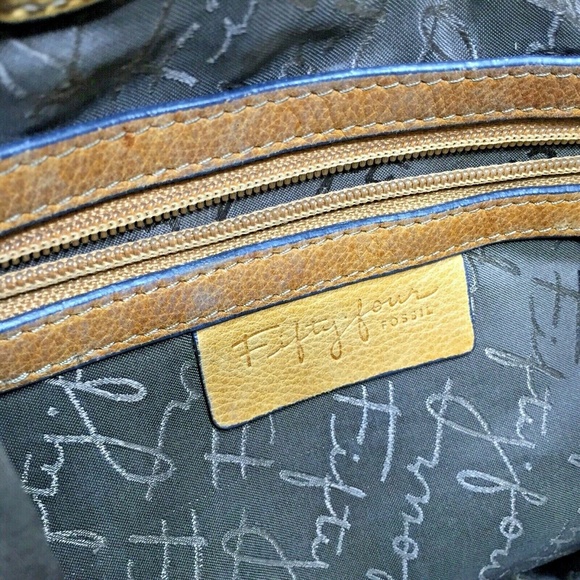 Fossil Fifty Four Molly Tan Brown Studded Bag - Picture 10 of 12